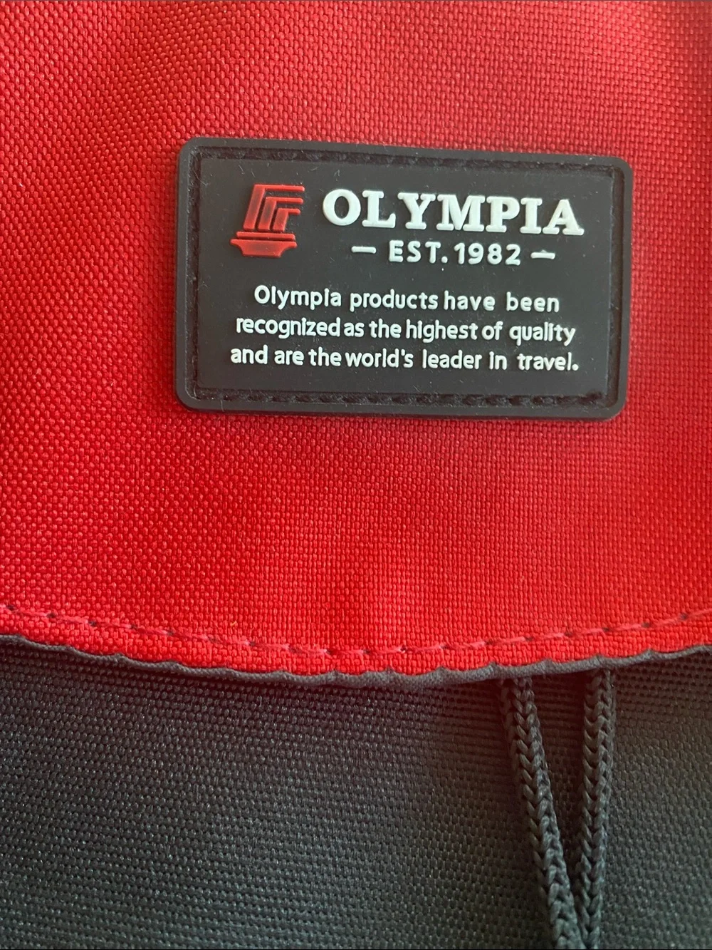Olympia Activewear Red and Black Canvas Backpack with Front Pocket